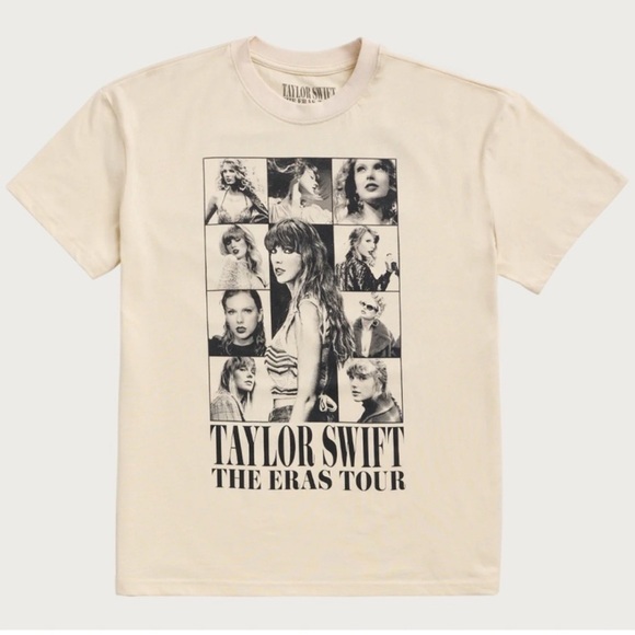 Taylor Swift The Eras Tour Cream T-Shirt Small - Picture 1 of 7